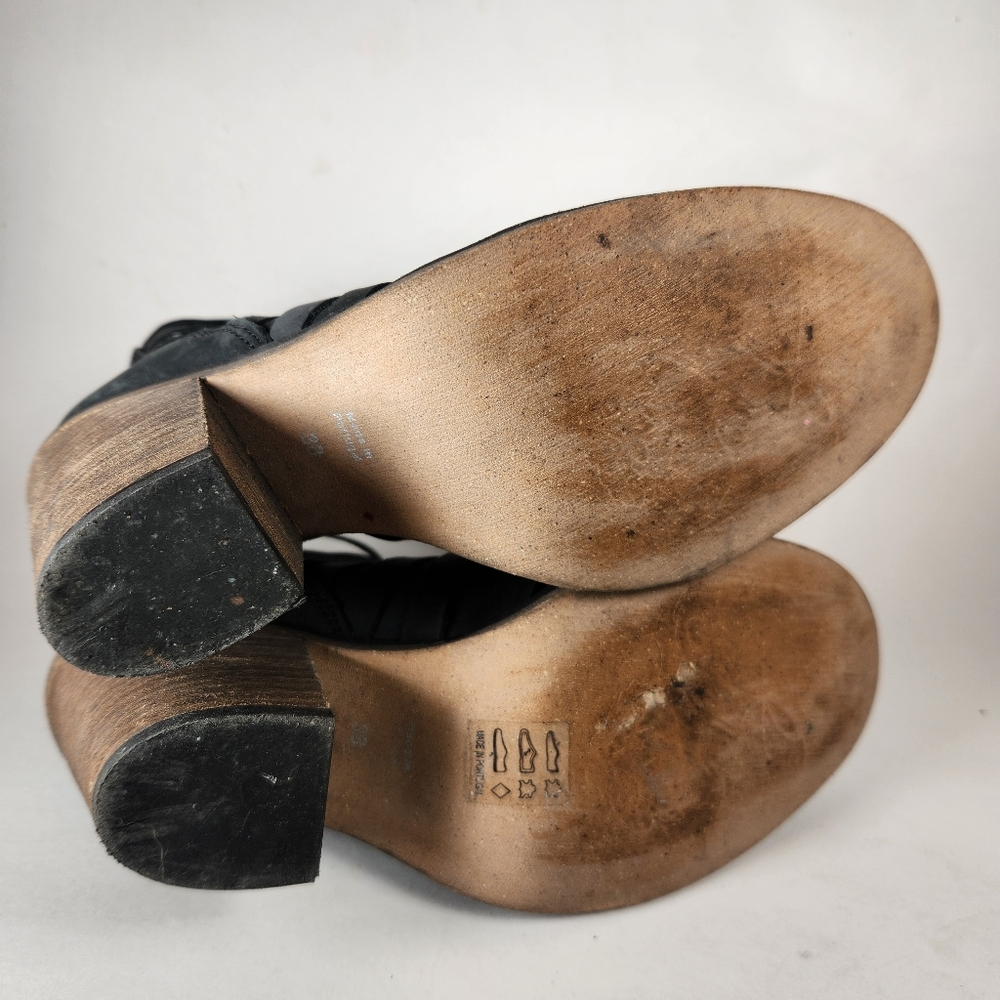 FREE PEOPLE Women's 7.5 EU 38 Hybrid Boot Black Leather Made Portugal Cage  Shoe - Picture 4 of 11